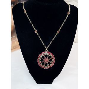 Lucky Brand Gold and Red Pendant Necklace
